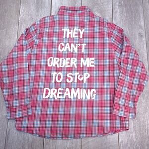 Cakeworthy Disney Flannel Women 4XL Pink Cinderella Gus Mouse Plaid Shirt